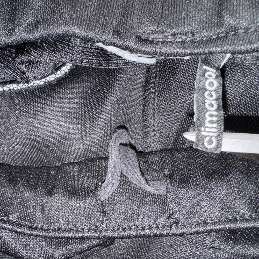 Adidas Sweatpants Black Stripes Size 24x29 No Size Tag Ankle Zipper